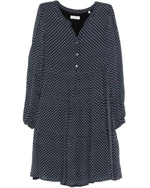 Marc O' Polo Button Geometric Mini Dress - Blue
