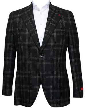 Isaia Chaqueta a cuadros - Azul