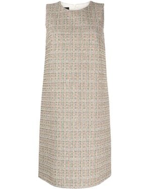 Paule Ka Tweed Lurex-Detail Midi Dress - Natural