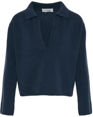 Yves Salomon Shirt Collar Sweater - ブルー