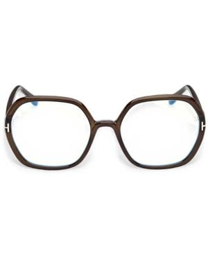 Tom Ford Geometric-Frame Glasses - Natural