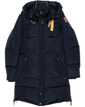 Parajumpers Long Bear Hooded Quilted Coat - Blue