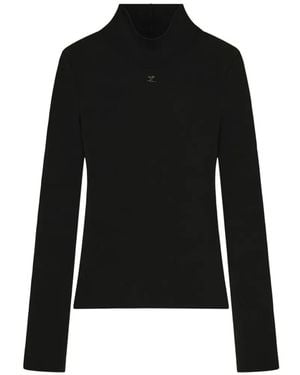 Courreges Milano Knit Logo-Patch Jumper - Black