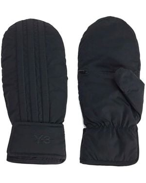 Y-3 Logo-Embroidered Gloves - Blue