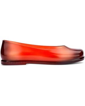 Melissa X Nodaleto Ruby Square-Toe Ballet Flats - Red