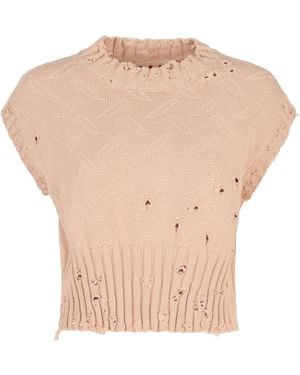 Marni Textured-Knit Cropped Top - White