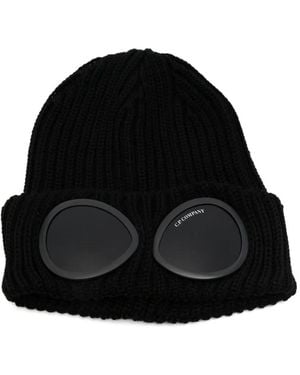 C.P. Company Goggle-Detail Beanie Hat - Black