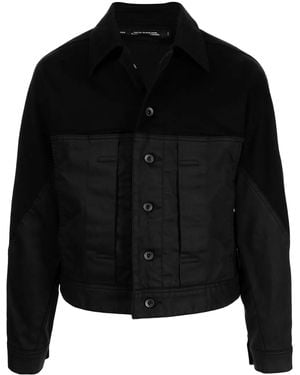 Julius Cropped-Jacke Mit Einsätzen - Schwarz
