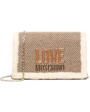 Love Moschino Logo-plaque shoulder bag - Natur