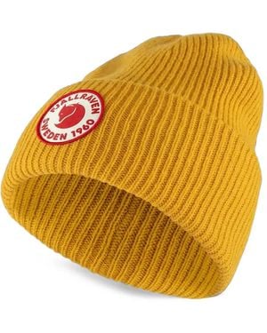 Fjallraven Logo-Patch Ribbed-Knit Beanie Hat - Orange