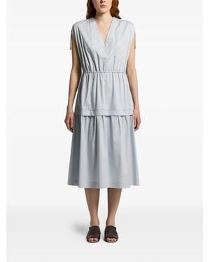Peserico V-Neck Tiered Midi Dress - White