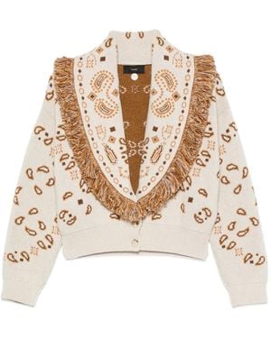 Alanui Paisley-Pattern Fringed Jacket - Natural
