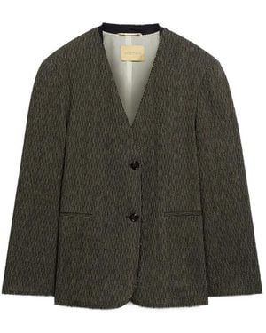Momoní Mary Micro-Pinstripe Jacket - Green