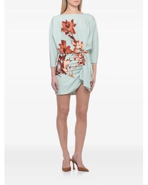 Costarellos Ayla Floral-Print Mini Dress - White
