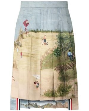 Thom Browne Nantucket Pleated Skirt - White