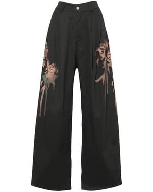 Collina Strada Catchfly Floral-Print Trousers - Black