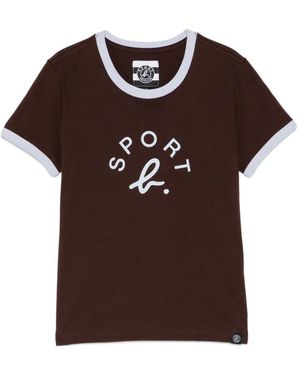SPORT b. by agnès b. Logo-Print T-Shirt - Brown