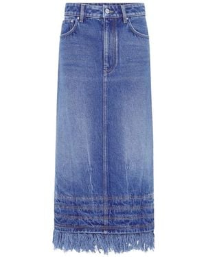 Rabanne Fringe-Detail Midi Skirt - Blue