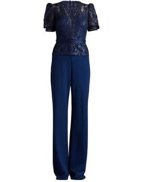 Tadashi Shoji Sequin Lace Jumpsuit - Blue