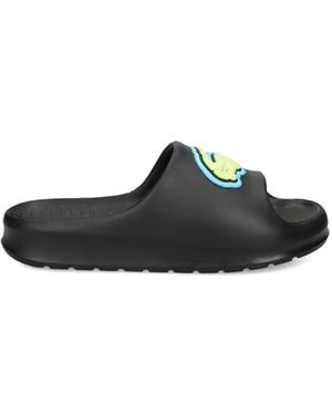 Lacoste Logo-Applique Slides - Black
