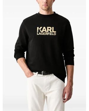 KARL LAGERFELD Logo-Print Jumper - Black