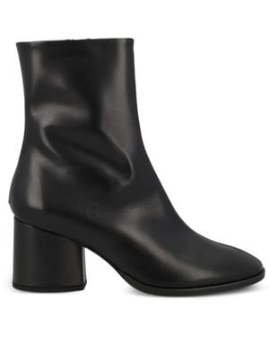 Aeyde Bottines En Cuir À Talon Épais - Black