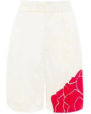 Victoria Beckham Floral-print Tailored Shorts - White