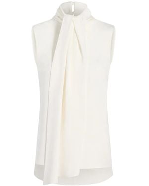 Adam Lippes Swayze Scarf-Neck Top - White
