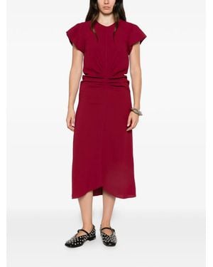 Isabel Marant Terena Gathered Cap-Sleeve Midi Dress