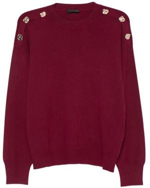 Liu Jo Shoulder-Detailing Fine-Knit Jumper - Red
