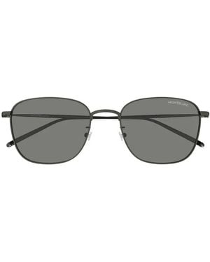 Montblanc Square-Frame Titanium Sunglasses - Gray