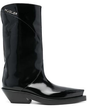 Mugler 55Mm Santiag Boots - Black