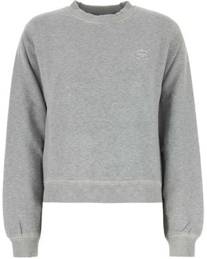 Prada Logo-Embroidered Cotton Sweatshirt - Grey