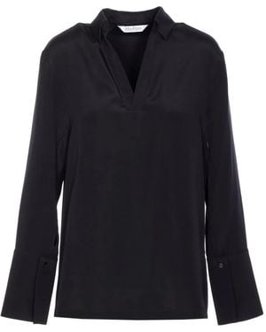 Max Mara Top tipo túnica con puños abotonados - Azul