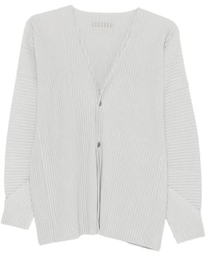 Homme Plissé Issey Miyake Pleated Cardigan - White