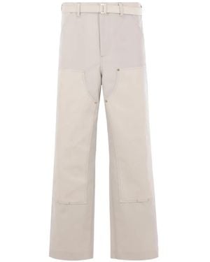 Carhartt X Sacai Duck Belted Panelled Pants - White