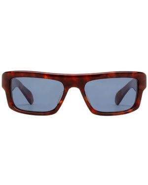 Jacques Marie Mage Cleavon Rectangle-Frame Sunglasses - Blue