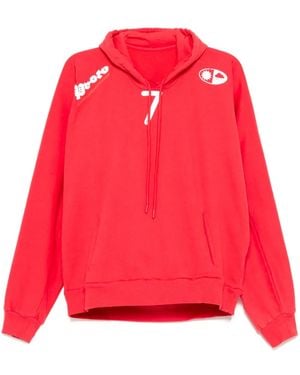 PROTOTYPES Moved-Neckline Hoodie - Red