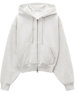 Alexander Wang ラインストーン ジップパーカー - ホワイト