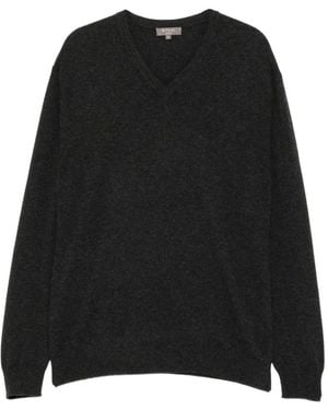 N.Peal Cashmere Burlington V-Neck Jumper - Black
