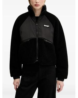 HUGO Fleece Panelled Jacket - Black