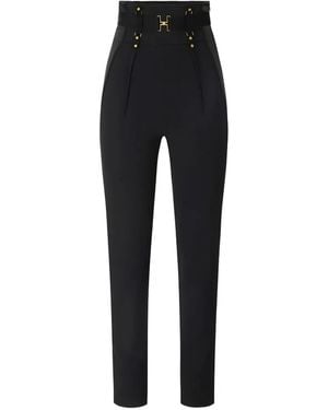 Elisabetta Franchi High-Waisted Skinny Trousers - Black