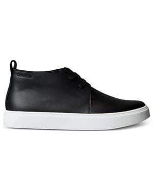 Calvin Klein Bottines Vernies À Lacets - Black
