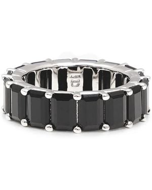 Izabel Display Chunky Crystal-Embellished Rings - Black