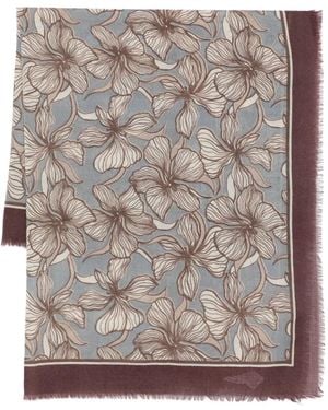 Marc O' Polo Foulard À Fleurs - Grey