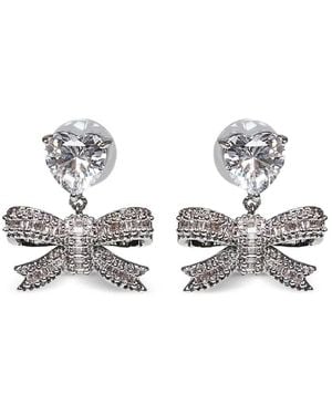 Self-Portrait Heart-Shaped Earrings - White