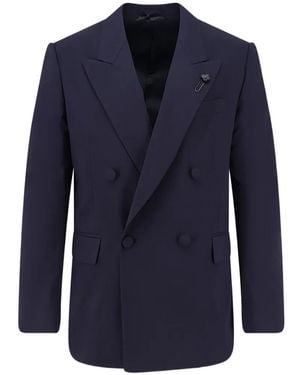 Lardini Double-Breasted Tuxedo Blazer - Blue