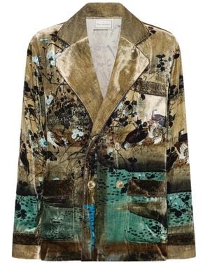 Pierre Louis Mascia Kanpur Landscape-Print Blazer - Green
