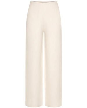 Posse Noelle High-Waisted Wide-Leg Pants - White