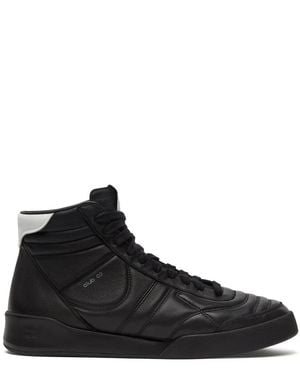 Courreges Mid Club 02 Leather Trainers - Black